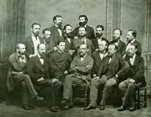 Profesorský sbor v roce 1871. Foto in: 60 let českého gymnasia v Brně 1867-1927, Brno 1927.