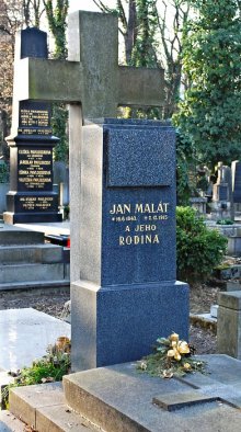 Místo posledního odpočinku Jana Maláta (Praha 5, Malvazinky). Fotografii poskytl pan Miloš Dvořák, děkujeme.