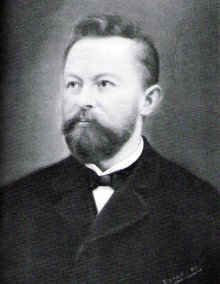 Jan Knies - portrét. Zdroj: Jan Knies (26.11.1860–5.3.1937) - venkovský učitel, známý badatel pleistocénní archeologie, "Peyrony moravské Dordogne", Pravěk - Postavy moravské archeologie, nová řada, sv. 4, 1., Brno 2008, s. 91.