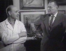 Josef Augusta (vpravo) v rozhovoru se Zdeňkem Burianem. Zdroj: www.zoosafari.blog.cz.