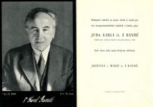 Poděkování za projev účasti k úmrtí JUDr. Karla Randé. Archiv MU, H III 128.