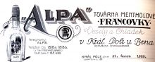 Hlavička tiskopisu firmy ALPA. Snímek (naskenovaný z publikace B. Smutný, Brněnští podnikatelé a jejich podniky 1764-1948, str. 476) zaslal pan Ladislav Bartoš, děkujeme.