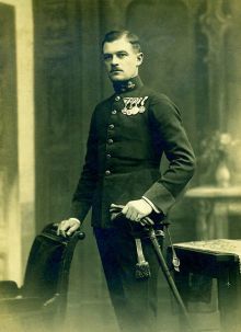 Jaroslav Šimíček jako voják v době první světové války. Snímek z rodinného archivu pro naši encyklopedii poskytl pan Jiří Šimíček, děkujeme.