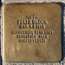 jiná realizace: uctění památky oběti holocaustu - F. Bloch